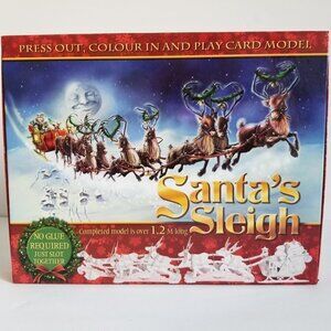 Santa's Sleigh Model Press Out Color in and Play Complete Over 1.2 M Long New